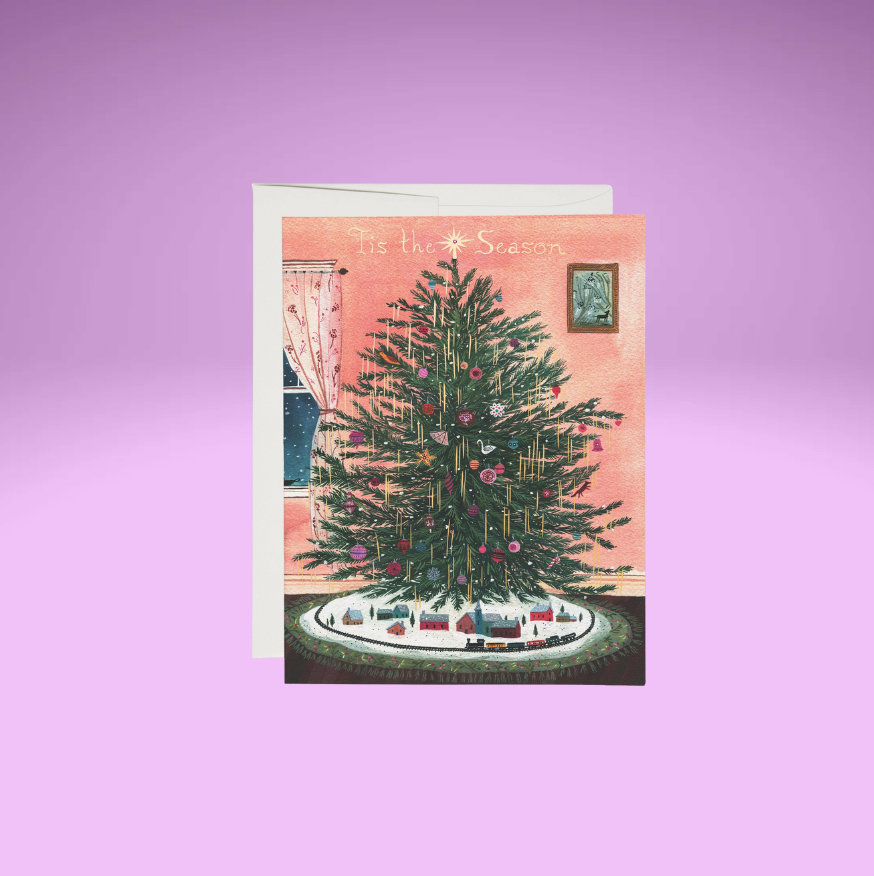 Tinsel Tree holiday greeting card