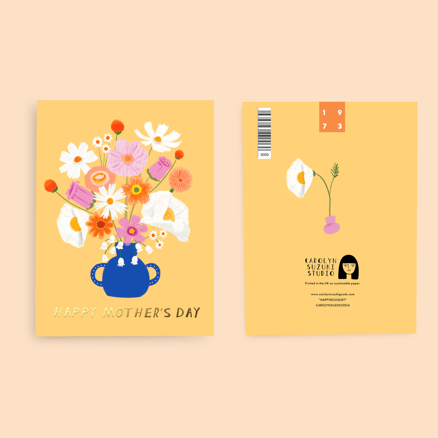 Blue Vase Mother's Day Card