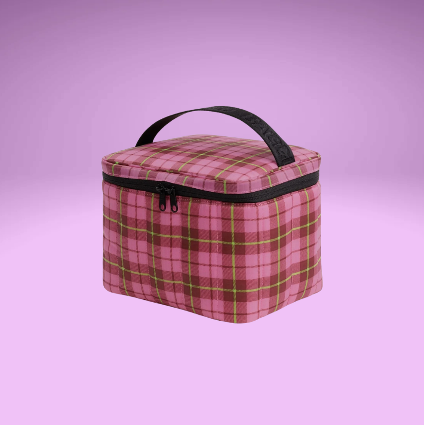 Autumn 26' Puffy Lunch Bag - Azalea Pink Tartan