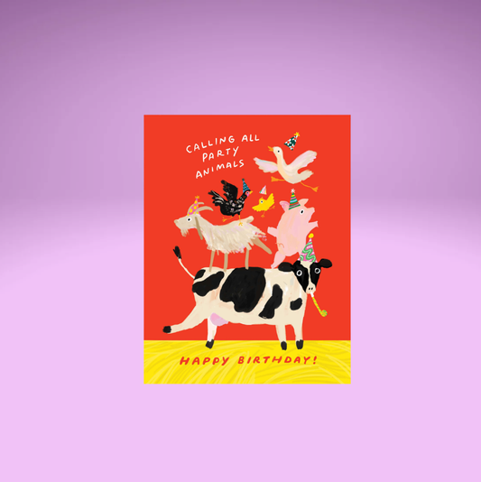 Farm Party Animal Birthday Card