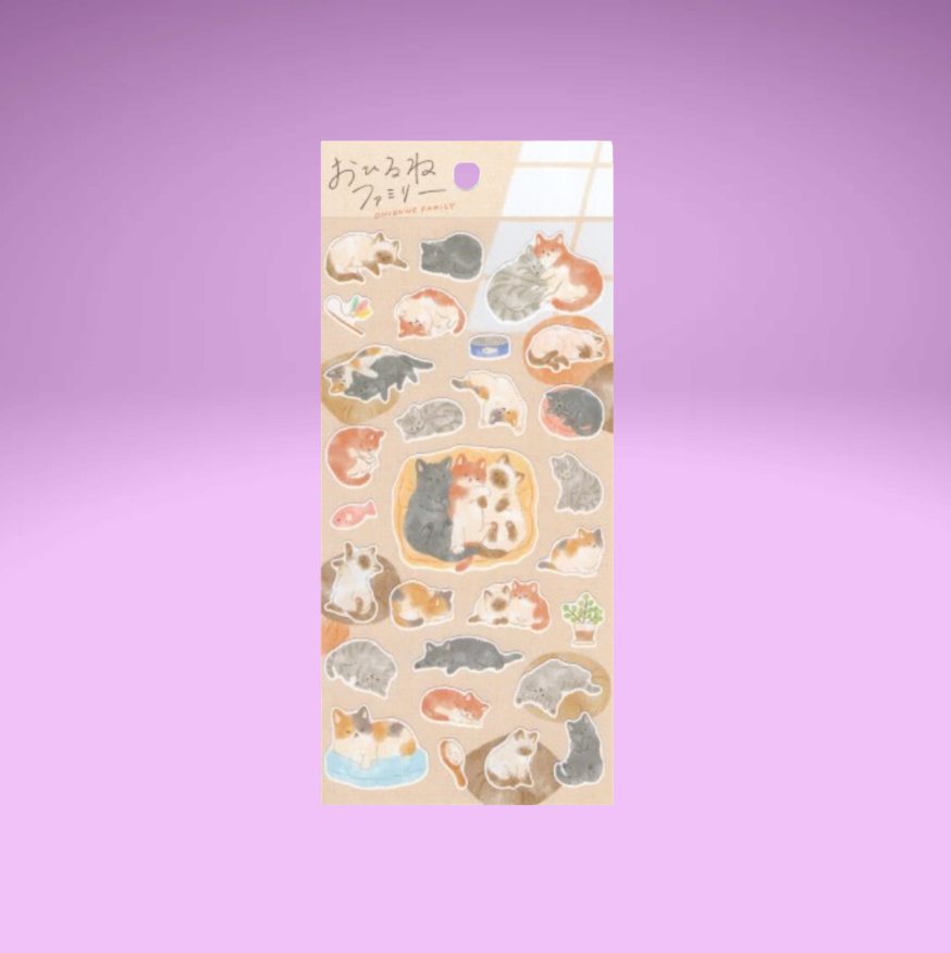 Mind Wave Sticker Nekoyama Napping Cat