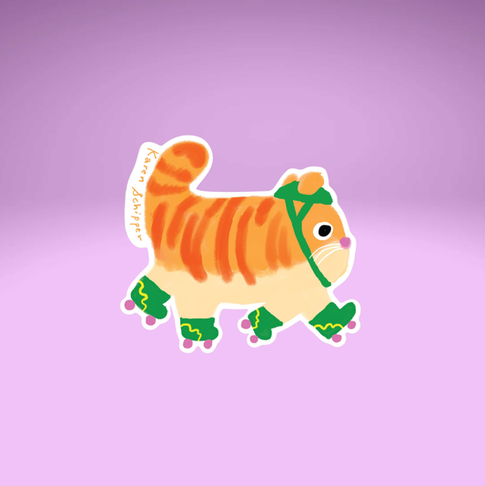 Roller Skate Cat Sticker