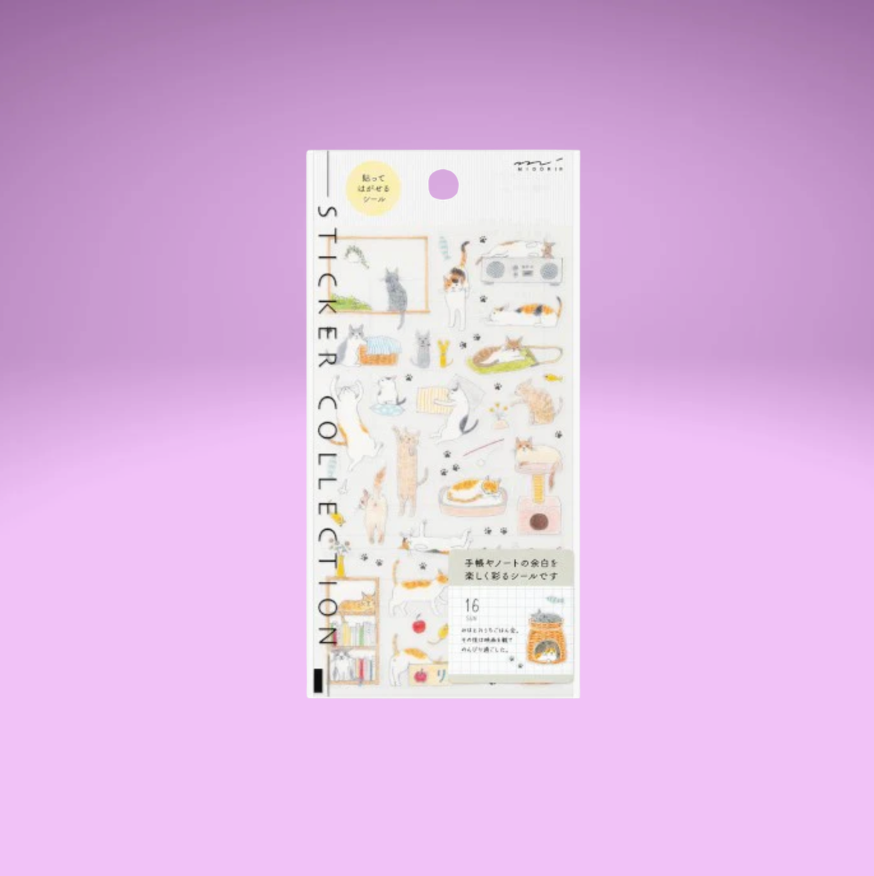 Midori Sticker Sheet Cats Living Room
