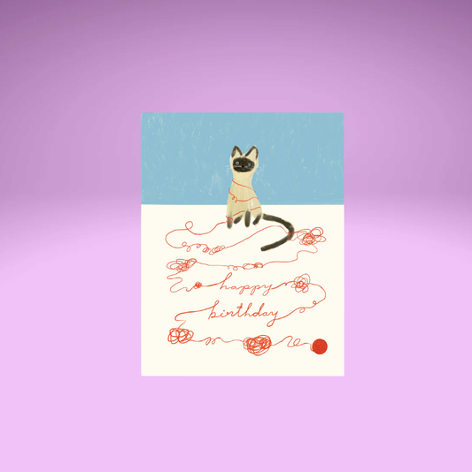Cat String Birthday Card