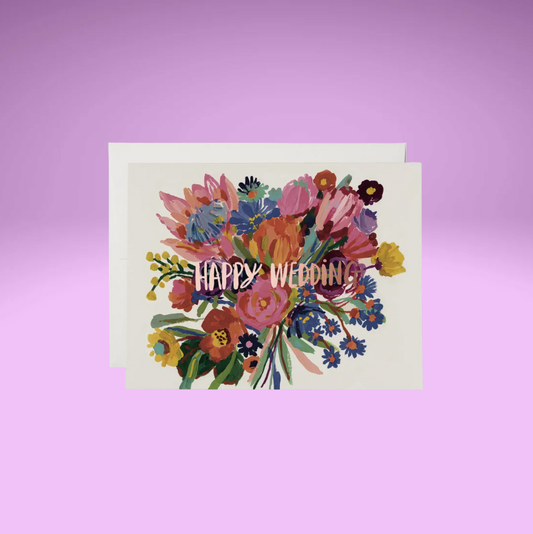 Happy Wedding Flowers Card
