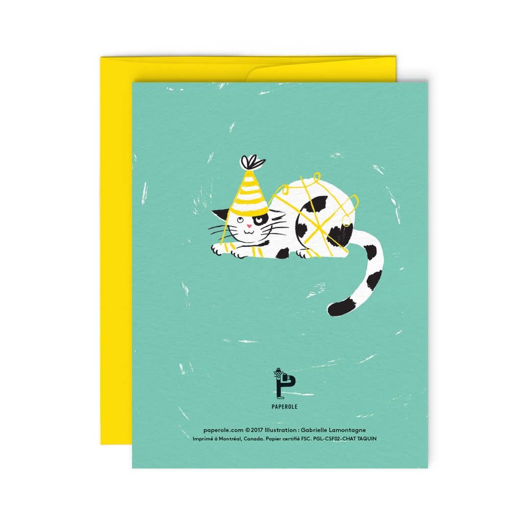 Cat with Party Hat Greeting card