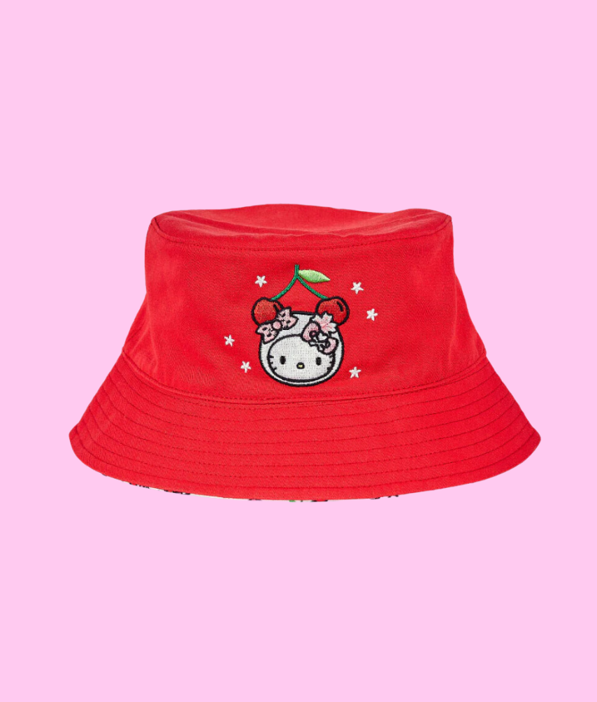 Cherry Kitty Bucket Hat (Reversible)