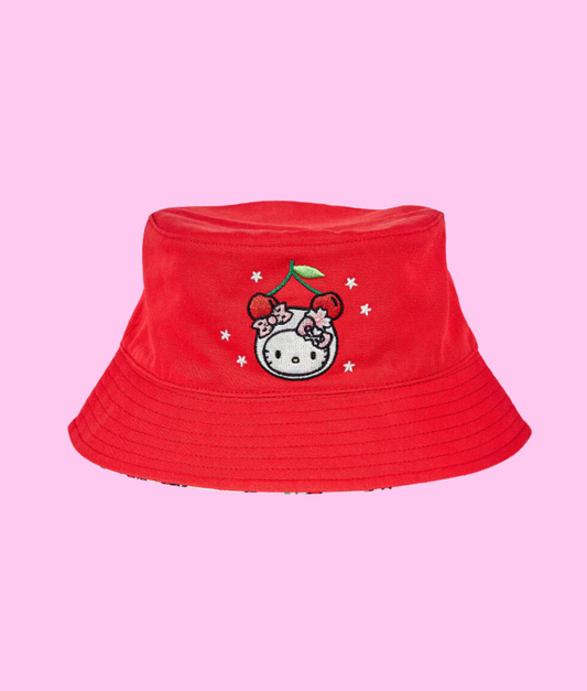 Cherry Kitty Bucket Hat (Reversible)
