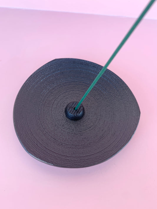 Tri-Corner Cast Iron Incense Holder