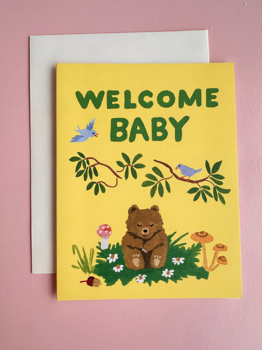 Welcome Baby Bear Card (Yellow)